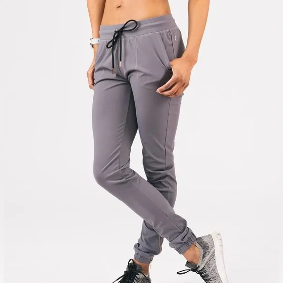 ZYIA Active Dark Gray Peak Zipper Joggers (Long) 31" Large Athleisure - Picture 1 of 14